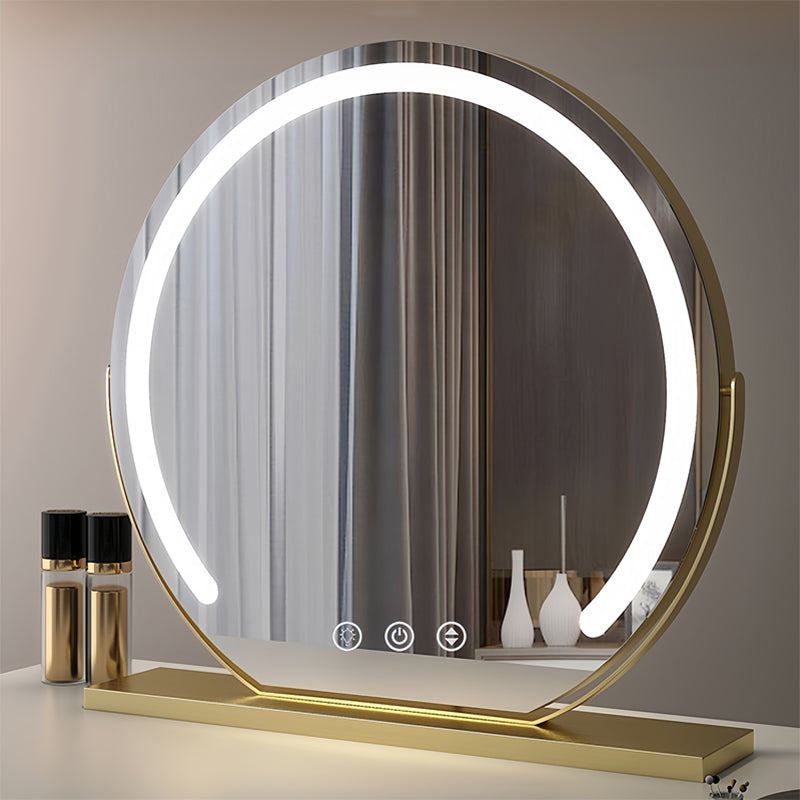 LumiReflect Pro – LED Desktop Vanity Mirror with Smart Touch Control & 360° Rotation