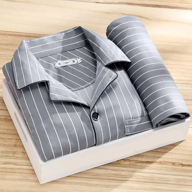 Men's Button-Up Pajama Set Breathable Sleepwear