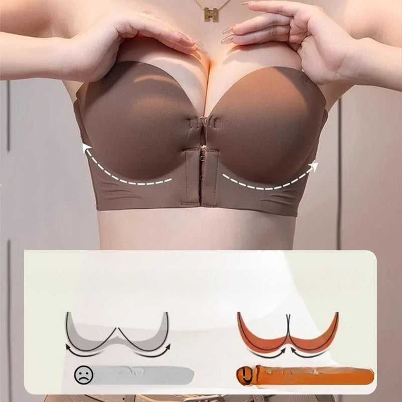Non-Slip Strapless Bra with Front Closure