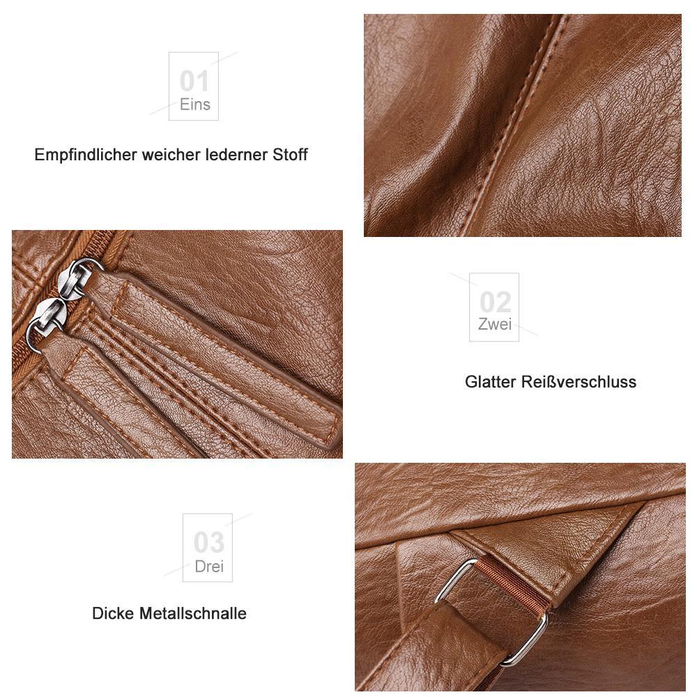 Large Capacity Leather Backpack Everyday Travel Laptop Bag