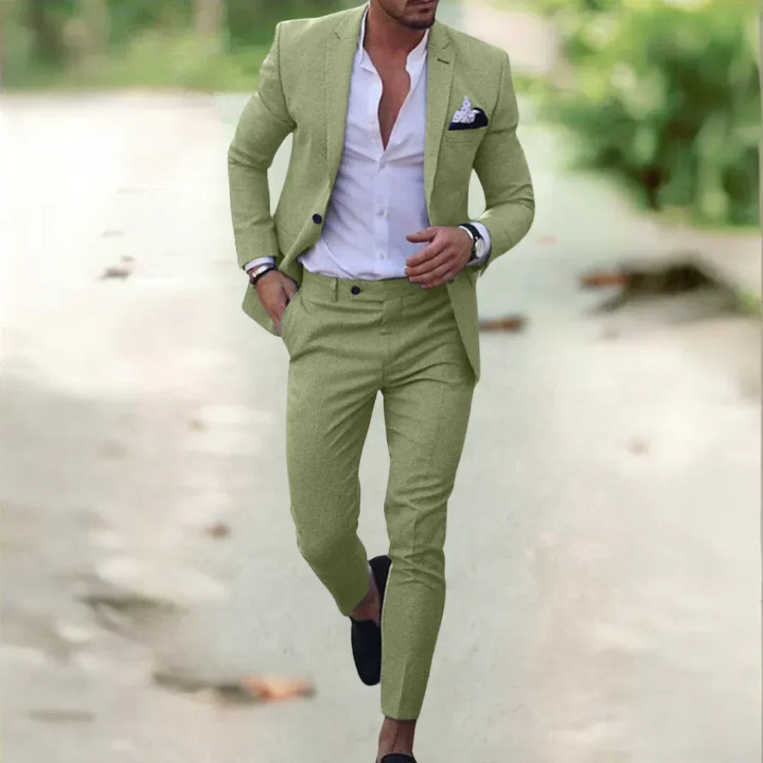 Men’s Lightweight Linen Suit – 2-Piece Slim Fit Suit