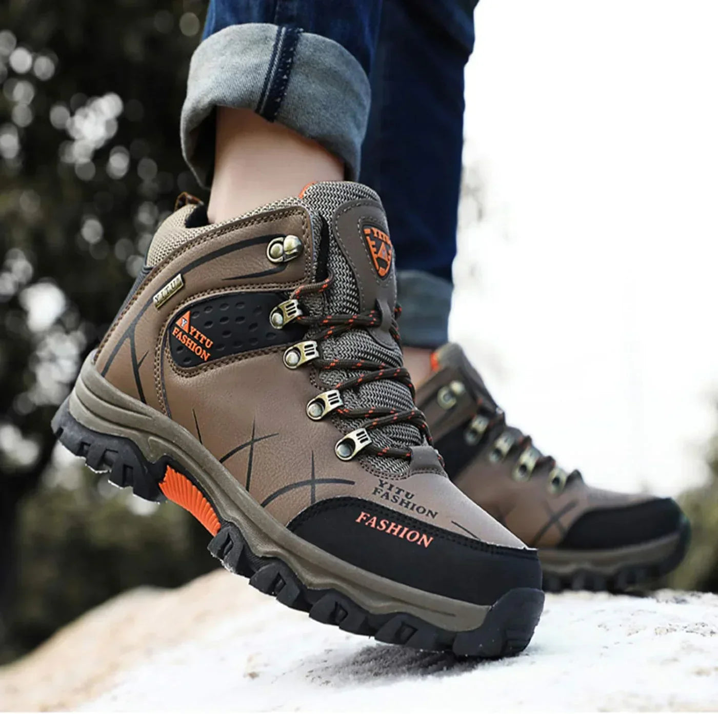 Men’s Waterproof Winter Boots – Ergonomic Sole Outdoor Boots