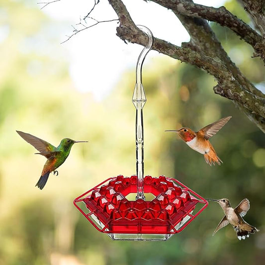 Ant-Resistant Hanging Hummingbird Feeder with 30 Feeding Ports