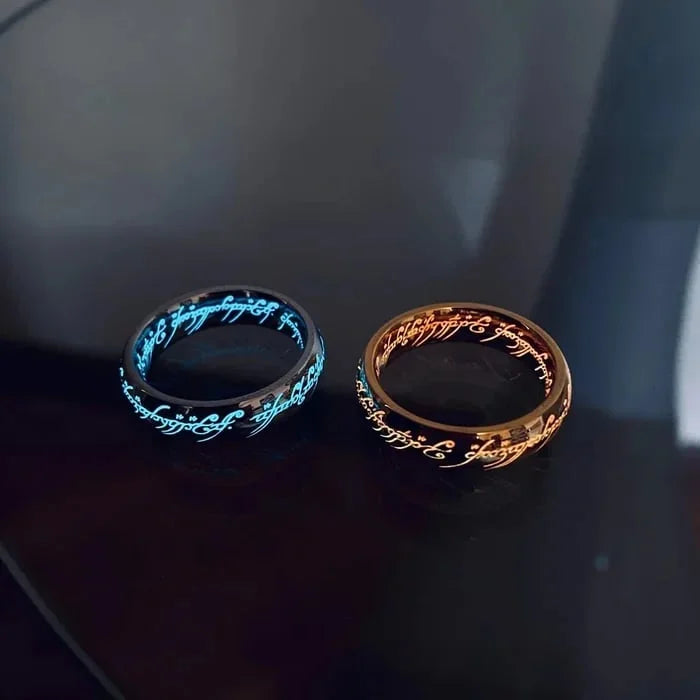 Glow Rune Ring Luminous Engraved Symbol Ring
