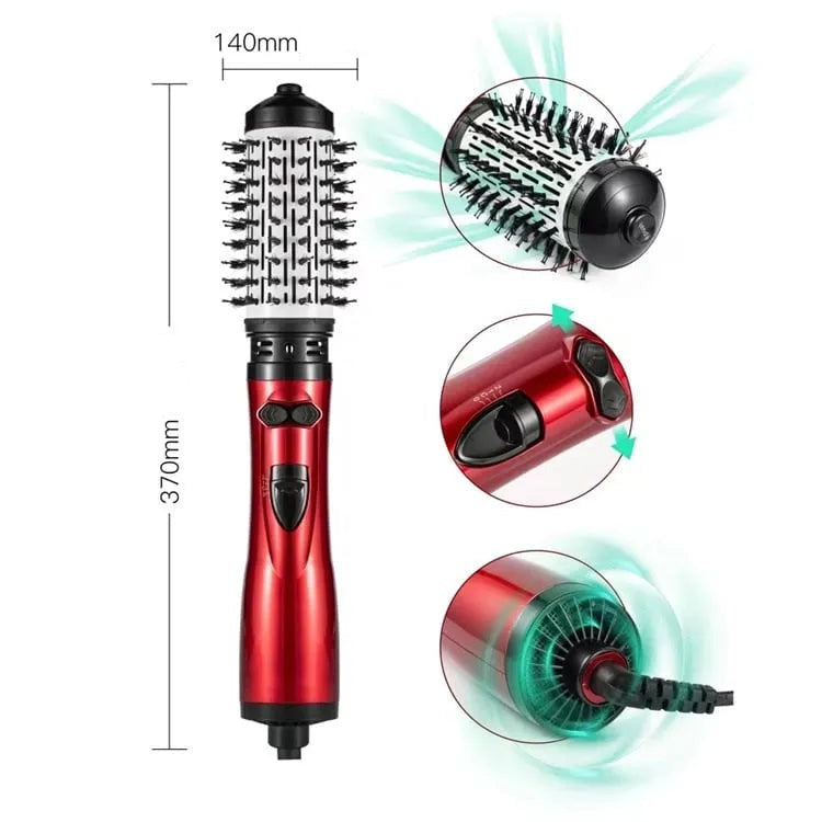2-in-1 Rotating Hot Air Brush Hair Dryer