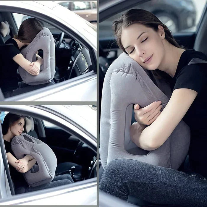 Inflatable Travel Neck Pillow Ergonomic Support Cushion