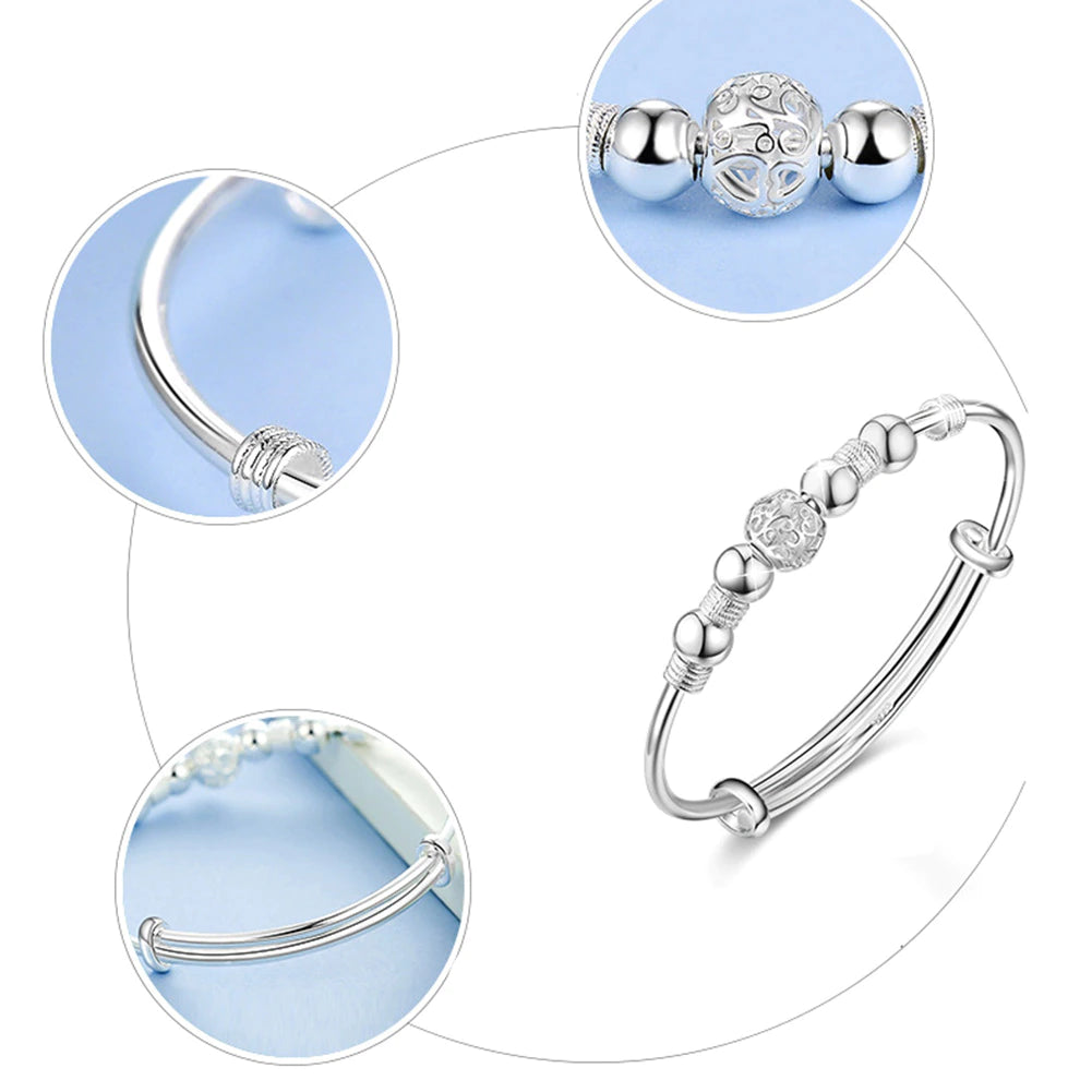 LunaLuck™ Silver Lucky Beads Bracelet