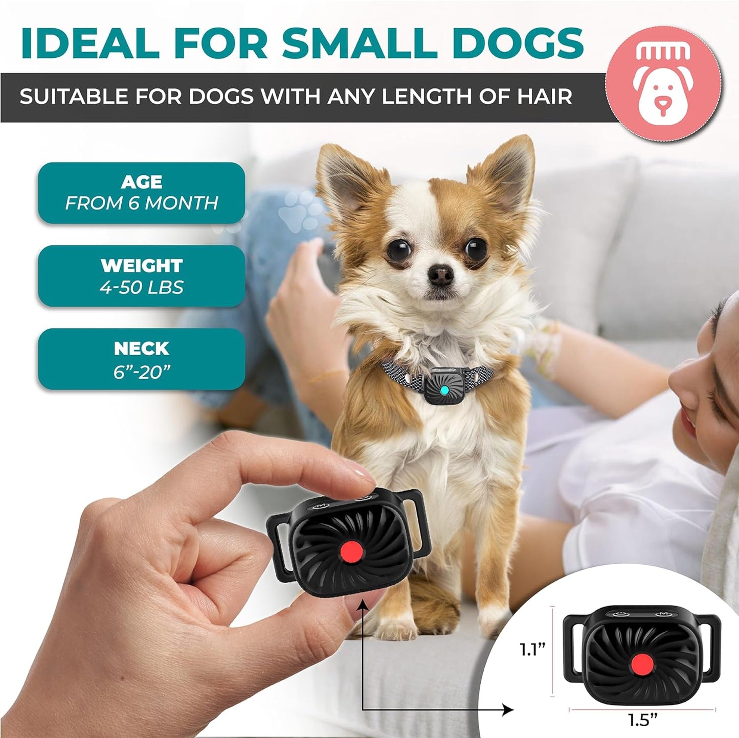 Adjustable Anti Bark Training Collar for Small Dogs
