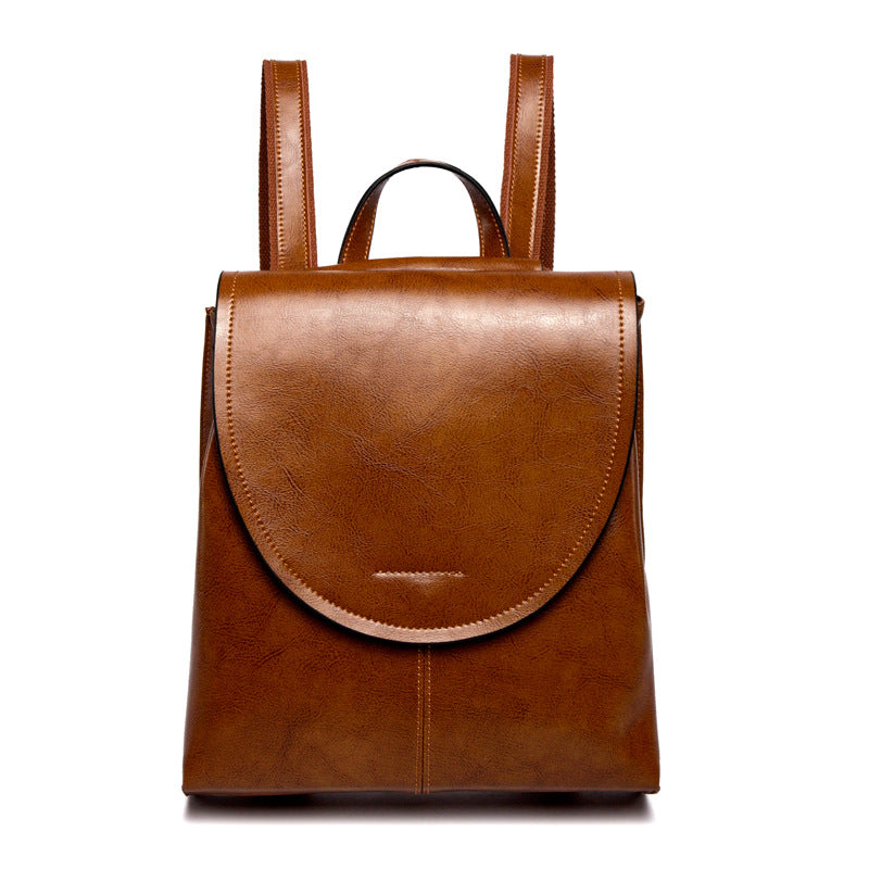 Vintage Leather Women Backpack Everyday Travel Bag