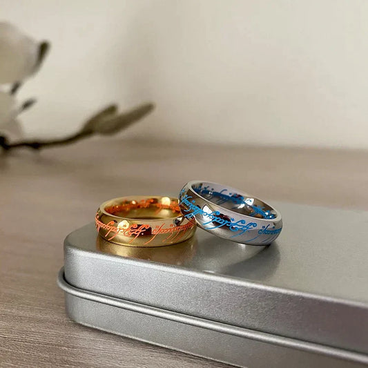 Glow Rune Ring Luminous Engraved Symbol Ring