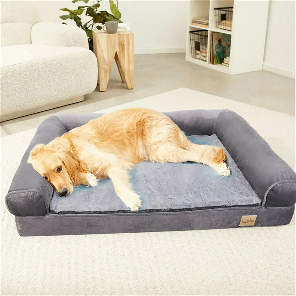 XL Orthopedic Dog Bed™ – Waterproof Sofa-Style Bolster Bed with Washable Cover