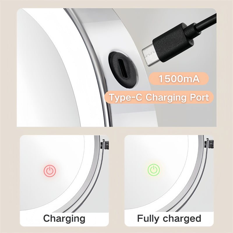 ReflectaPro – Rechargeable Wall Mounted Shaving & Makeup Mirror with LED Lights