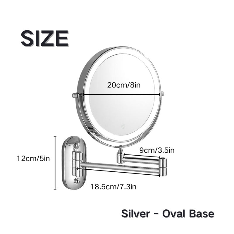 ReflectaPro – Rechargeable Wall Mounted Shaving & Makeup Mirror with LED Lights