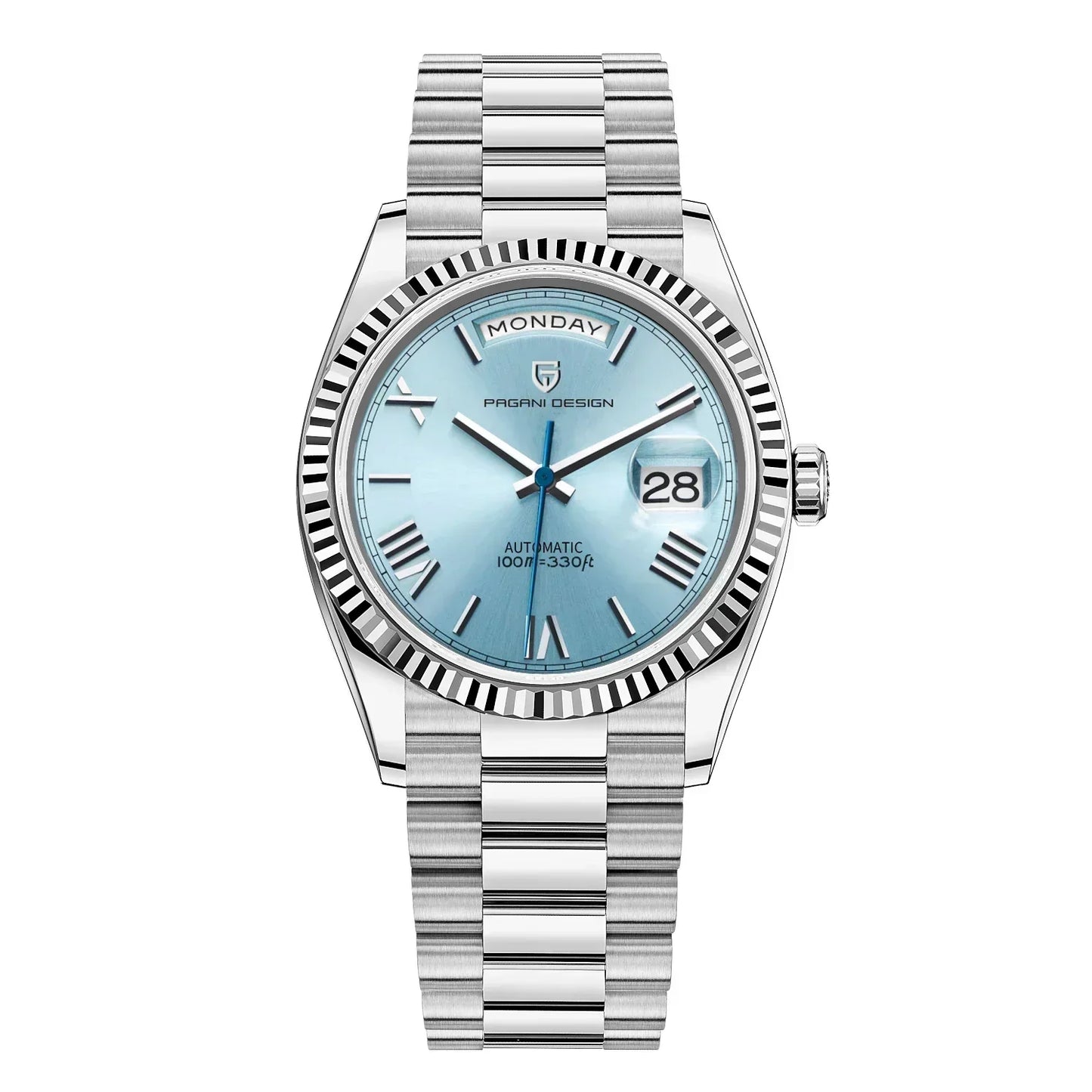 Men’s Luxury Automatic Watch – Stainless Steel with Calendar Function