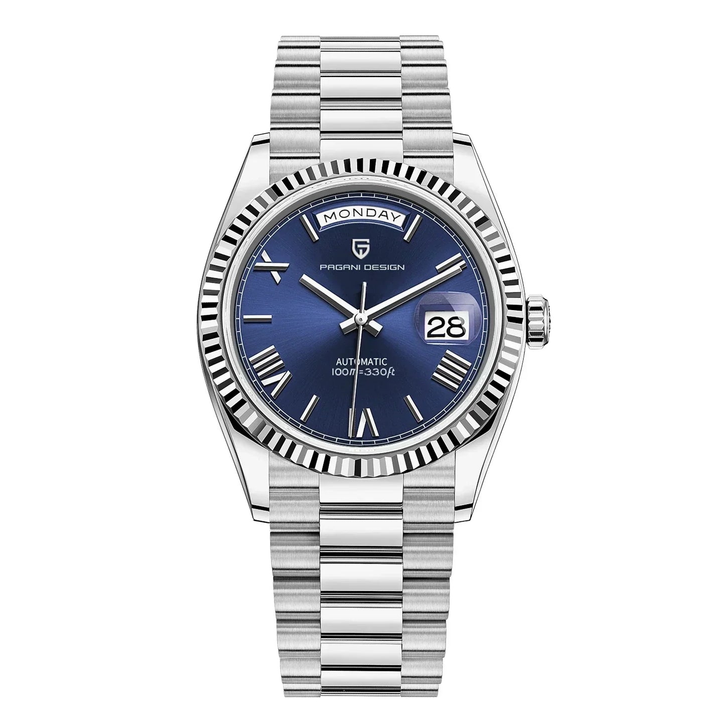 Men’s Luxury Automatic Watch – Stainless Steel with Calendar Function