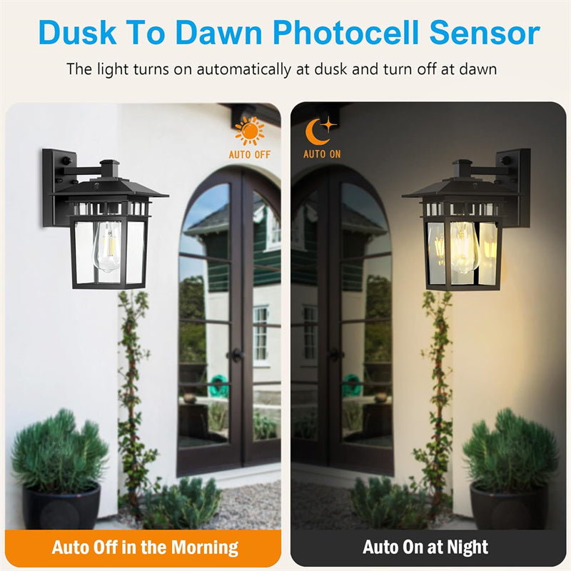 NoirPath Outdoor Wall Lantern – Waterproof Aluminum Exterior Sconce