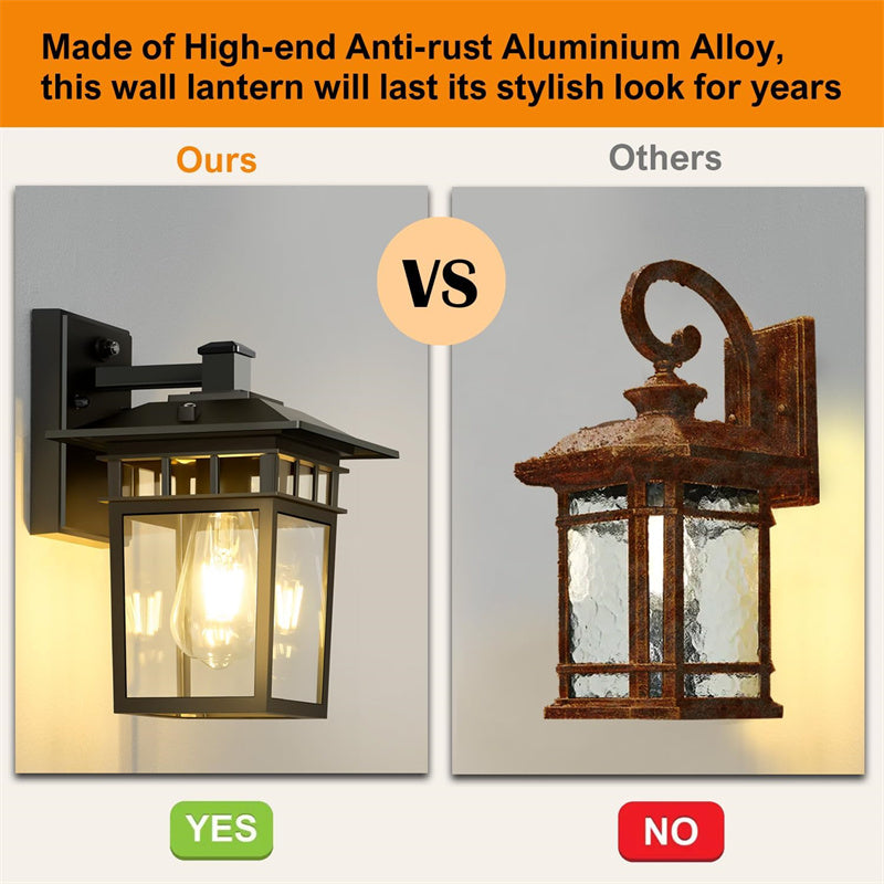 NoirPath Outdoor Wall Lantern – Waterproof Aluminum Exterior Sconce