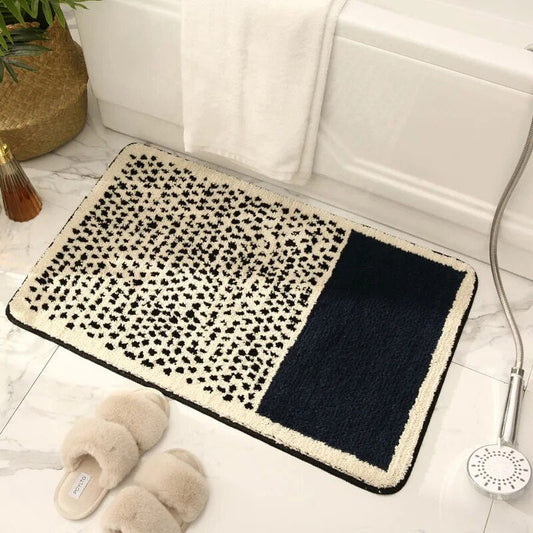 NordicFlow – Luxe Handmade Bath Mat with Abstract Design for Stylish Bathrooms