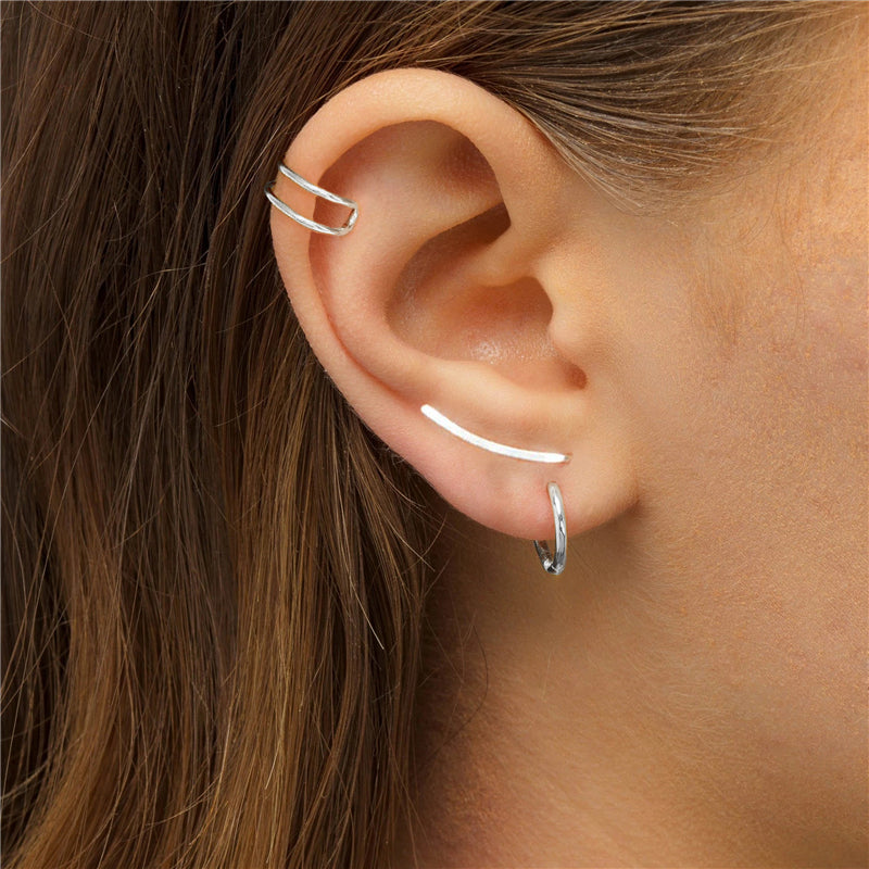 SmoothLine™ Sterling Silver Long-Line Earrings