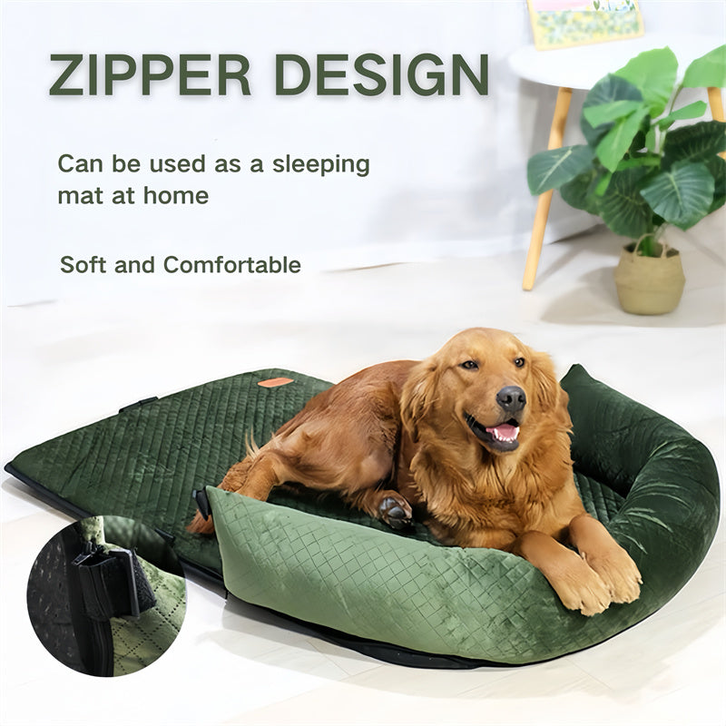 PawRide Duo – Large Dog Car Seat with Dual Safety Buckles & Plush Comfort