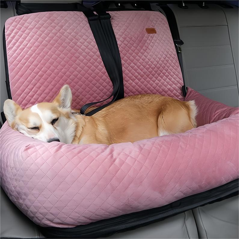 PawRide Duo – Large Dog Car Seat with Dual Safety Buckles & Plush Comfort