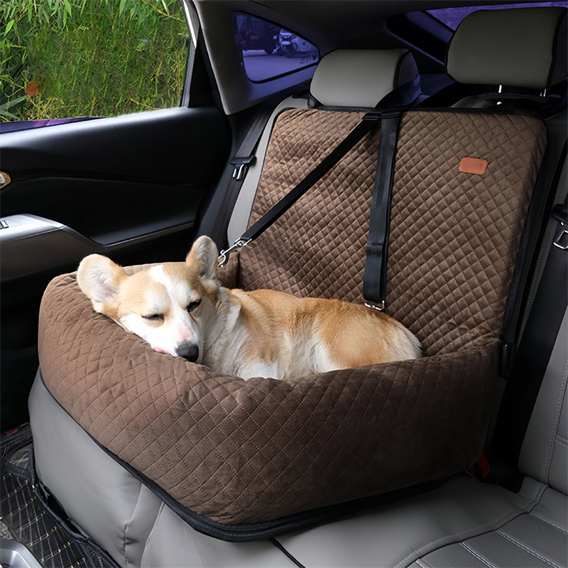 PawRide Duo – Large Dog Car Seat with Dual Safety Buckles & Plush Comfort
