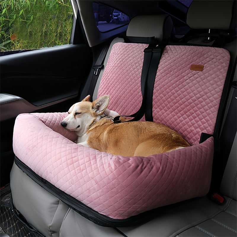 PawRide Duo – Large Dog Car Seat with Dual Safety Buckles & Plush Comfort