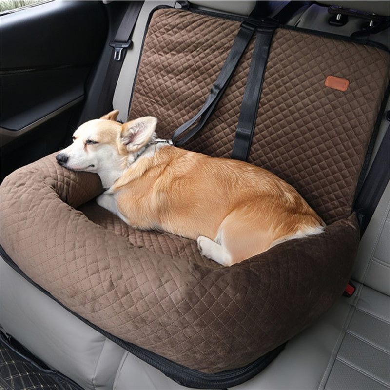 PawRide Duo – Large Dog Car Seat with Dual Safety Buckles & Plush Comfort