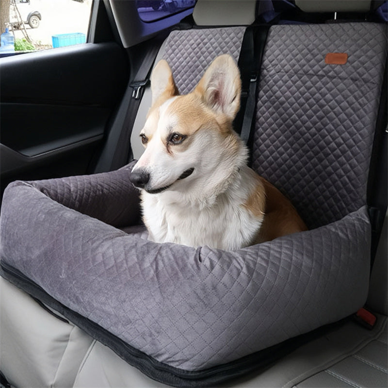 PawRide Duo – Large Dog Car Seat with Dual Safety Buckles & Plush Comfort
