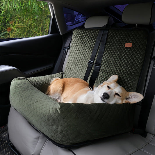 PawRide Duo – Large Dog Car Seat with Dual Safety Buckles & Plush Comfort