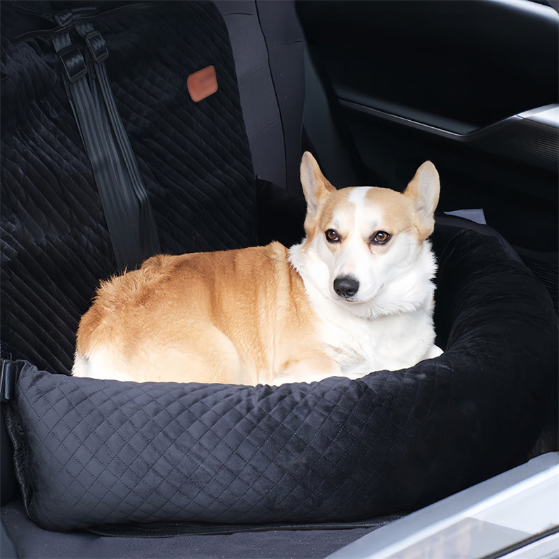 PawRide Duo – Large Dog Car Seat with Dual Safety Buckles & Plush Comfort