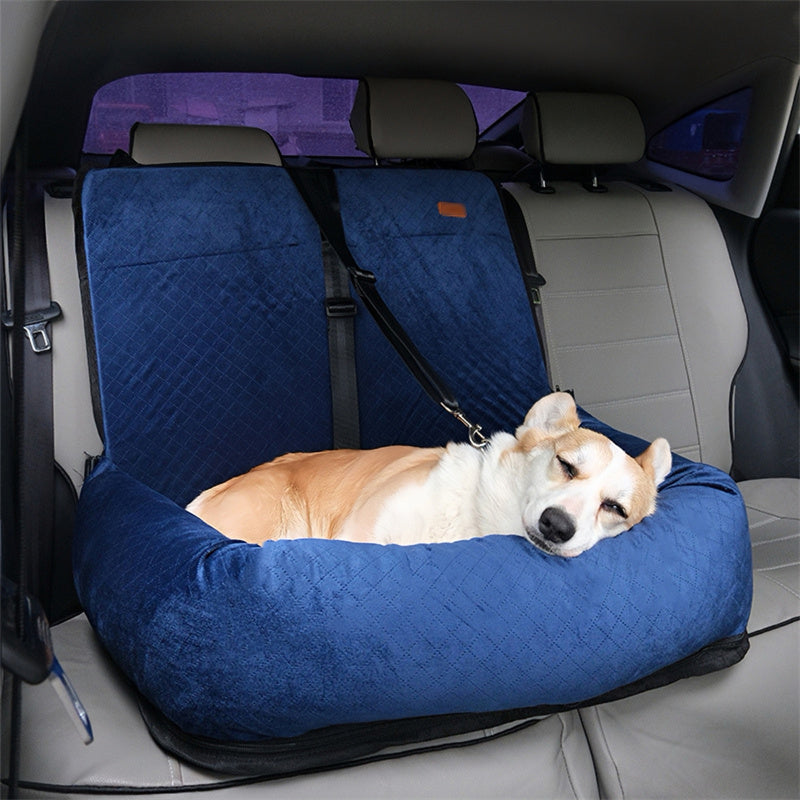 PawRide Duo – Large Dog Car Seat with Dual Safety Buckles & Plush Comfort