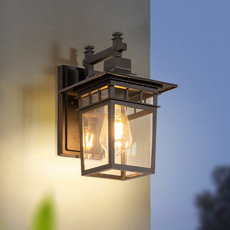 NoirPath Outdoor Wall Lantern – Waterproof Aluminum Exterior Sconce