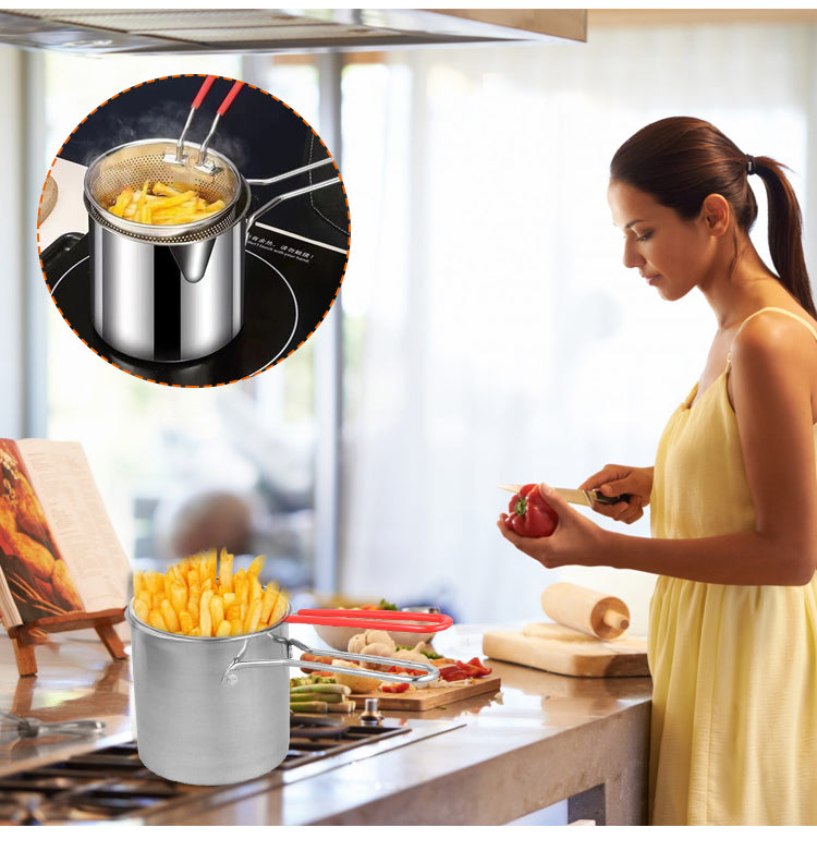 CrispEase Compact Oil-Saving Fryer Pot Set