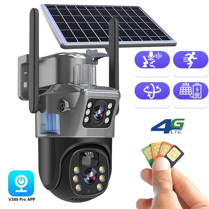 DualGuard™ 4K Wireless Solar Security Camera with Dual Lens