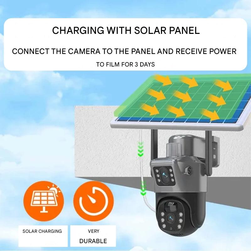 DualGuard™ 4K Wireless Solar Security Camera with Dual Lens