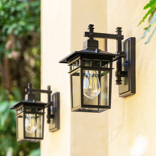 NoirPath Outdoor Wall Lantern – Waterproof Aluminum Exterior Sconce