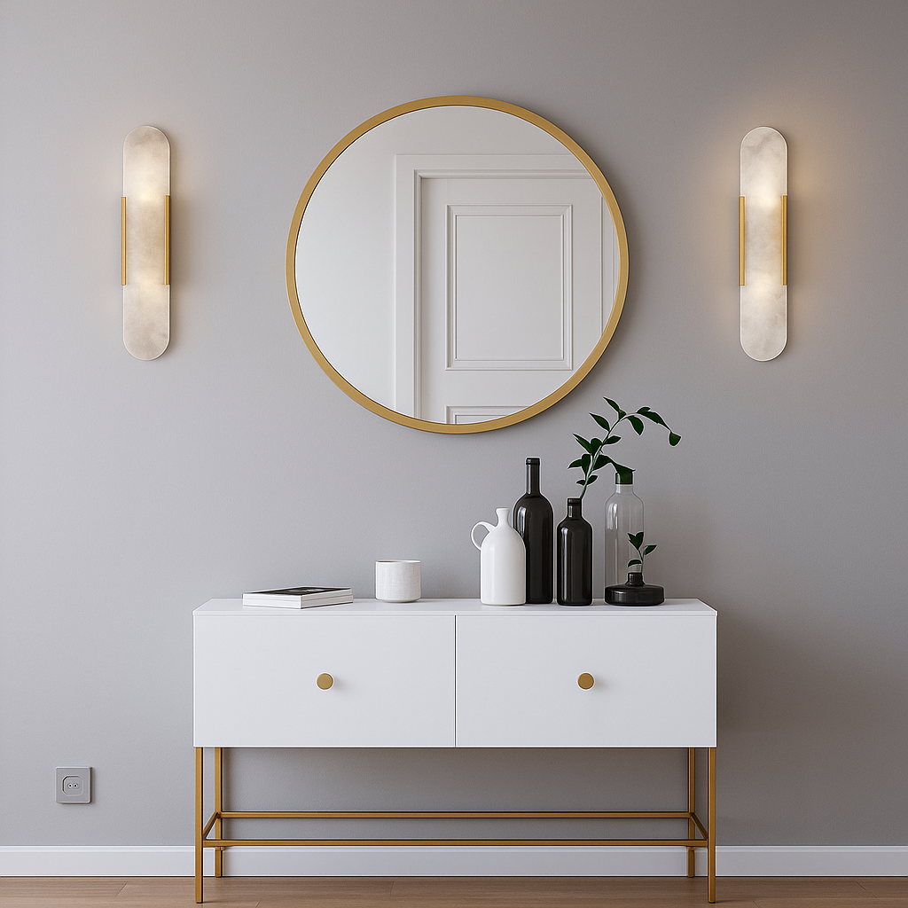 MarbleAura™ – Modern Marble Bedside Wall Sconce with Soft Ambient Glow