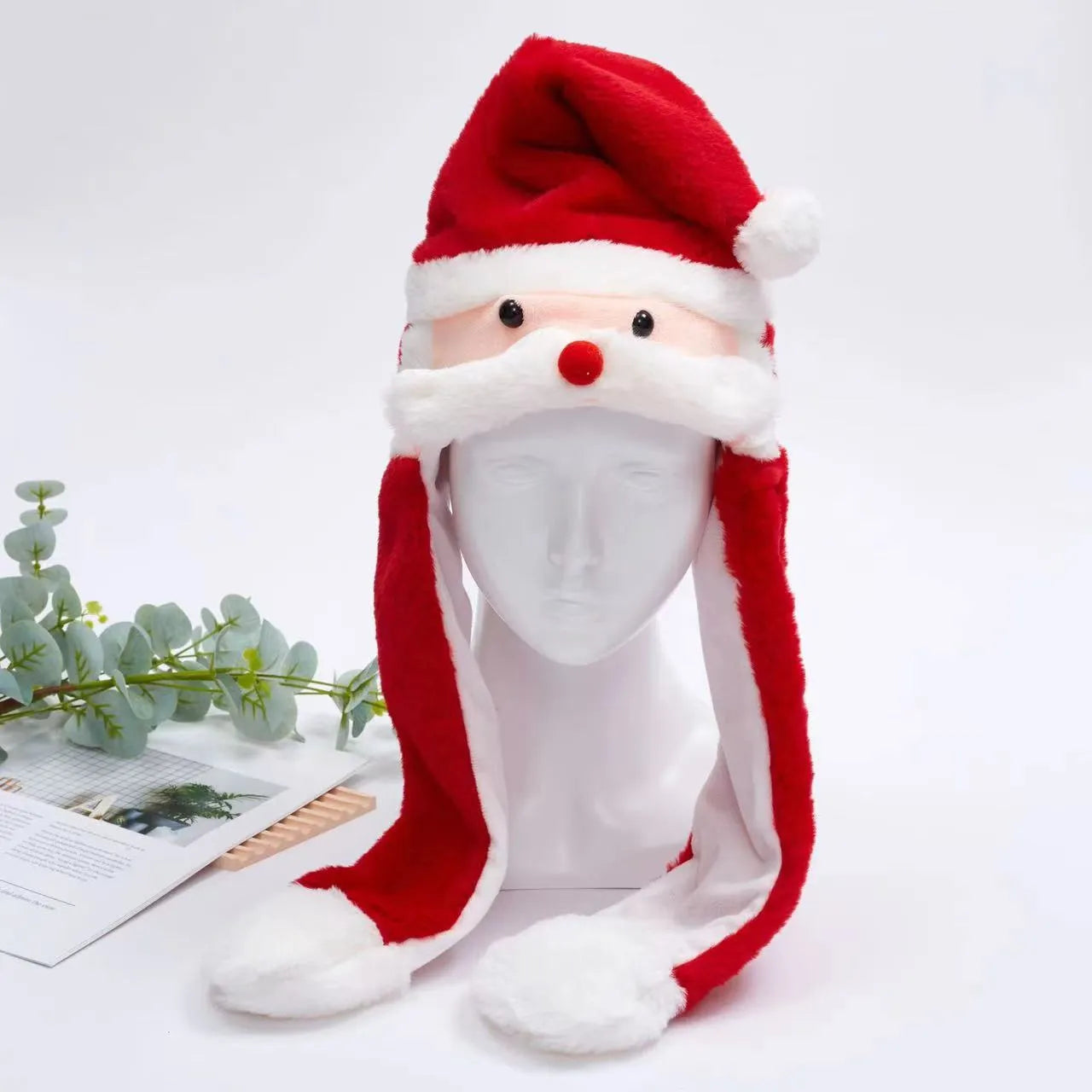Plush Bunny Ear Hat with Moving Ears – Interactive Winter Hat