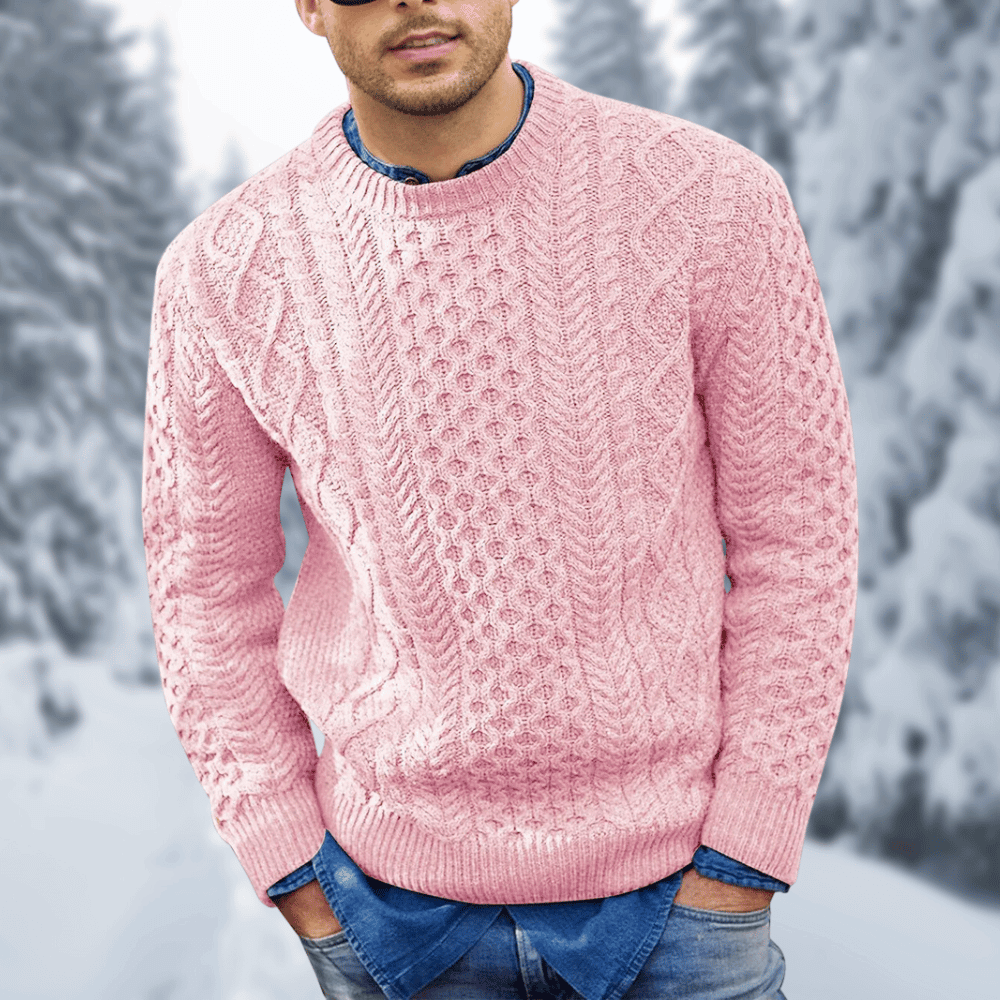 Classic Crewneck Knit Sweater Long Sleeve Warm Pullover