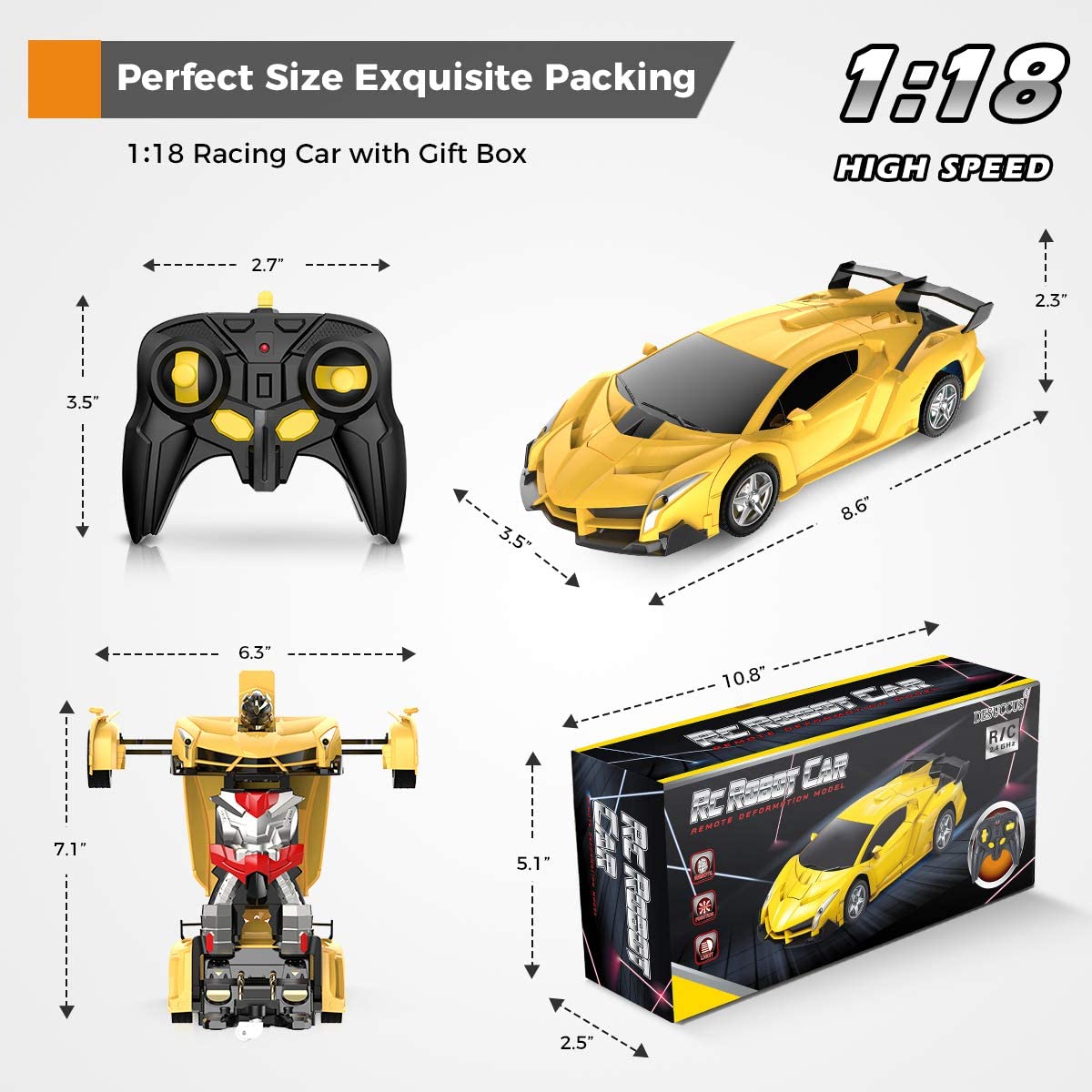 Transforming RC Robot Racing Car