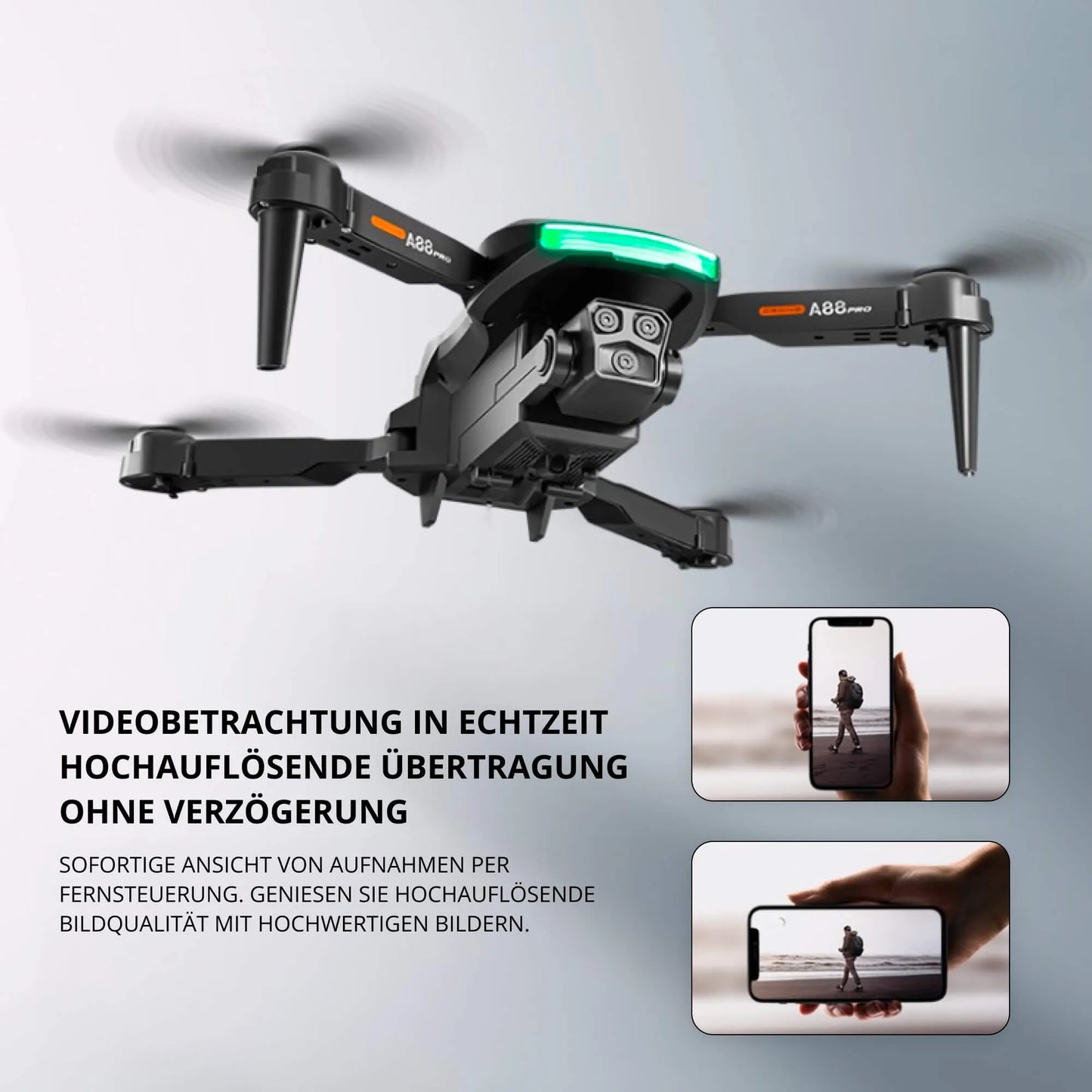 Foldable Camera Drone with Remote Control and Obstacle Detection