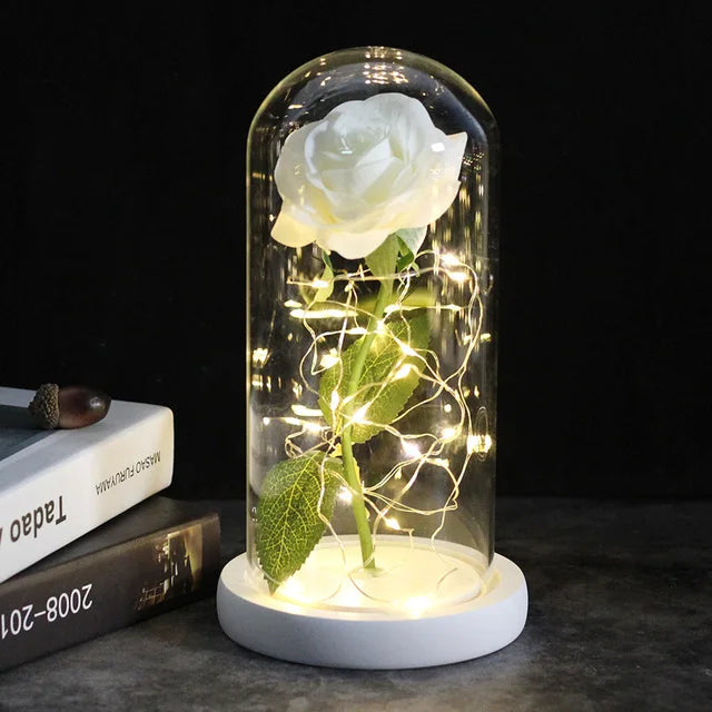 LED Rose Dome Decorative Eternal Flower Lamp