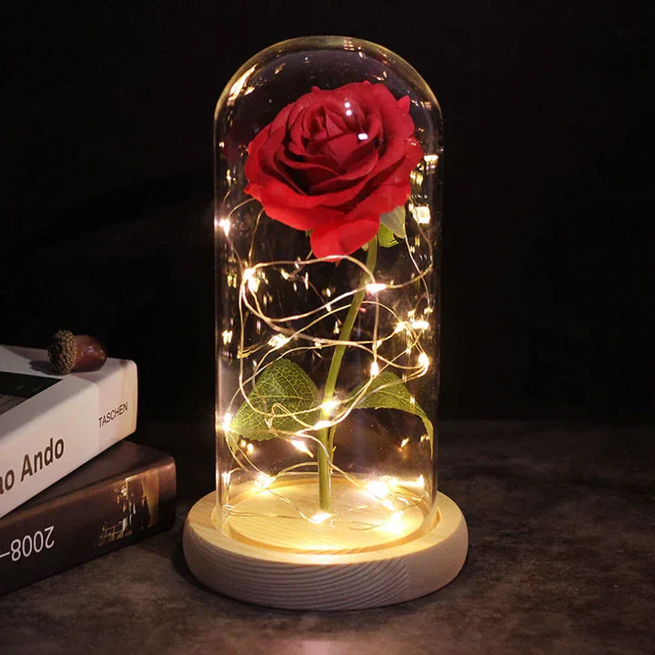 LED Rose Dome Decorative Eternal Flower Lamp
