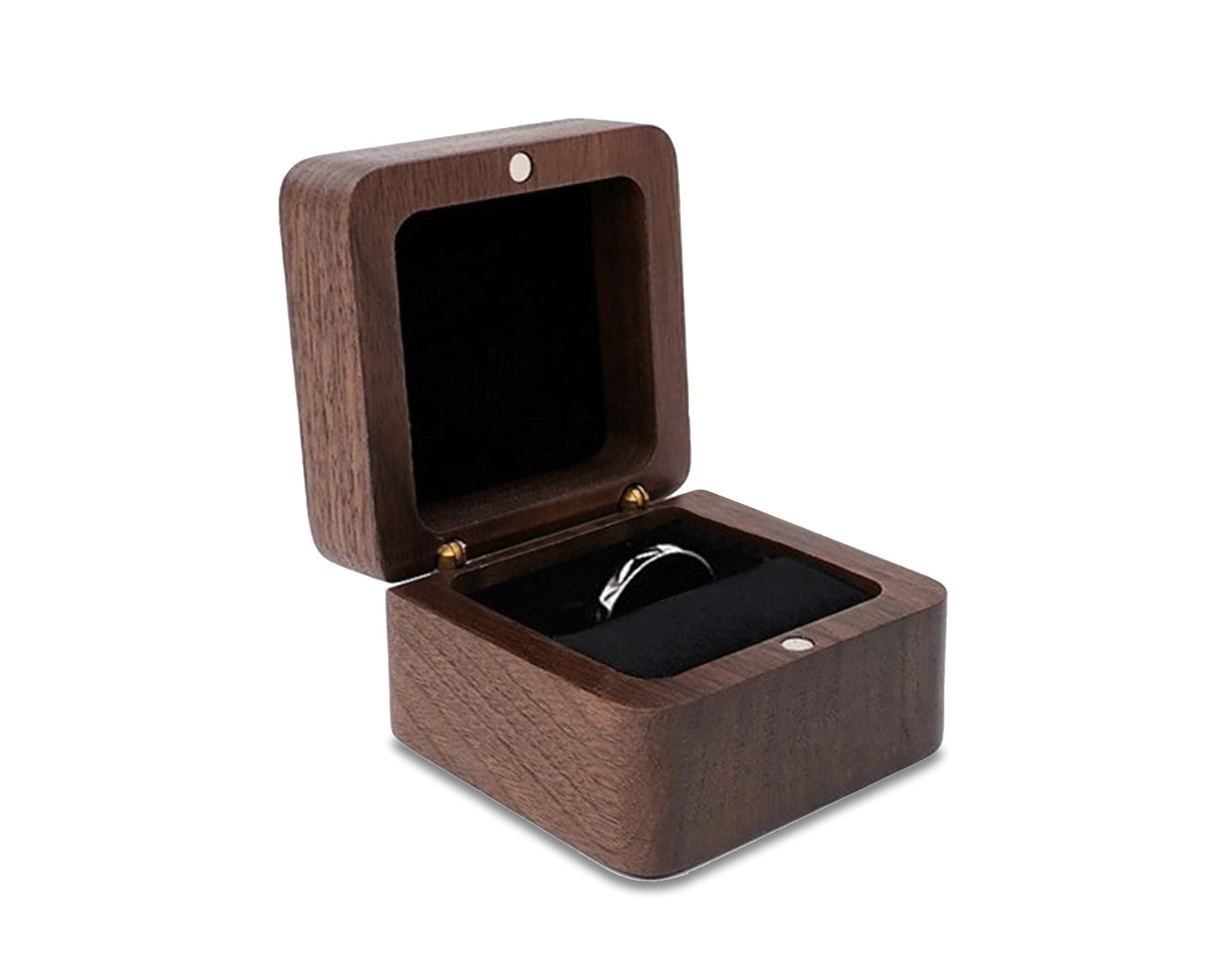 Wooden Ring Box Jewelry Storage Case