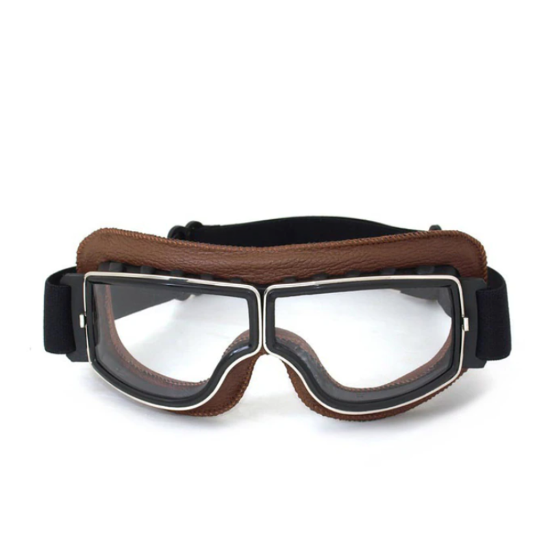 RiderEdge™ Vintage Leather Motorcycle Goggles