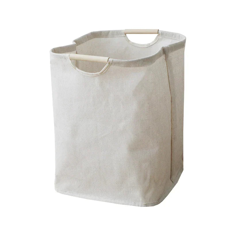 Cotton Linen Laundry Basket Foldable Storage Hamper