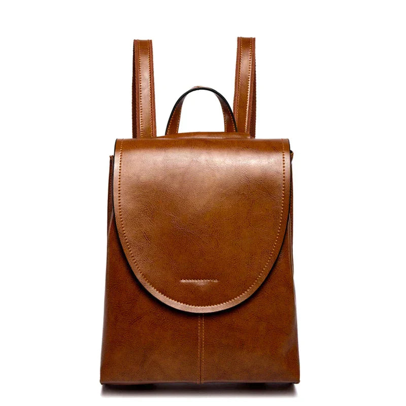 Vintage Leather Women Backpack Everyday Travel Bag