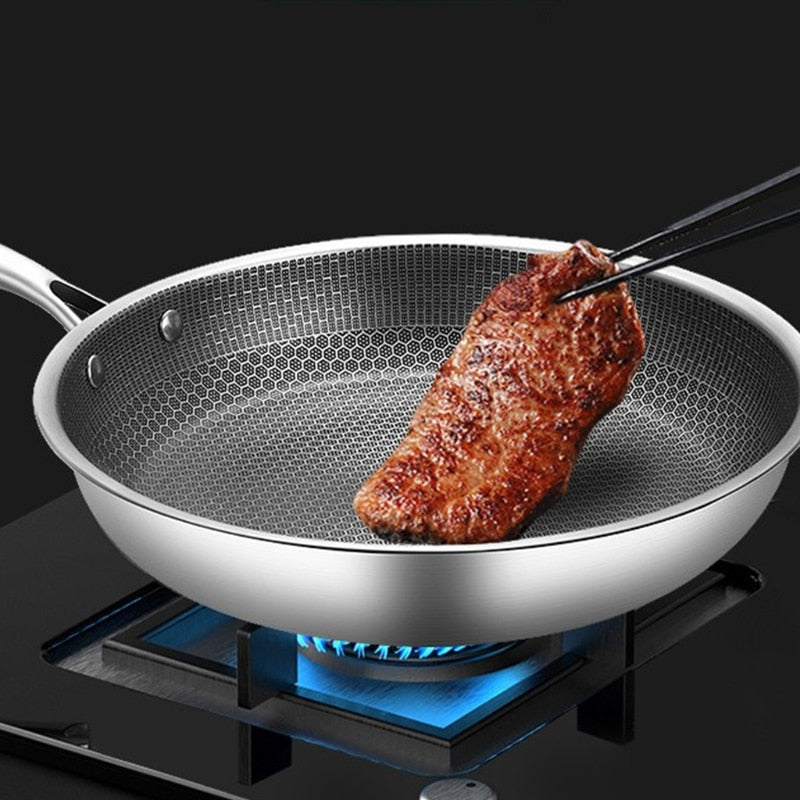Stainless Steel Frying Pan 30cm Non-Stick Pixel Surface Induction Compatible