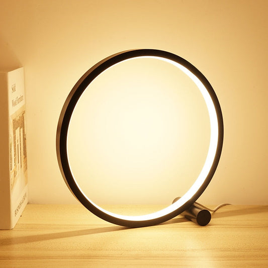 Modern LED Halo Table Lamp with Dimmable Light